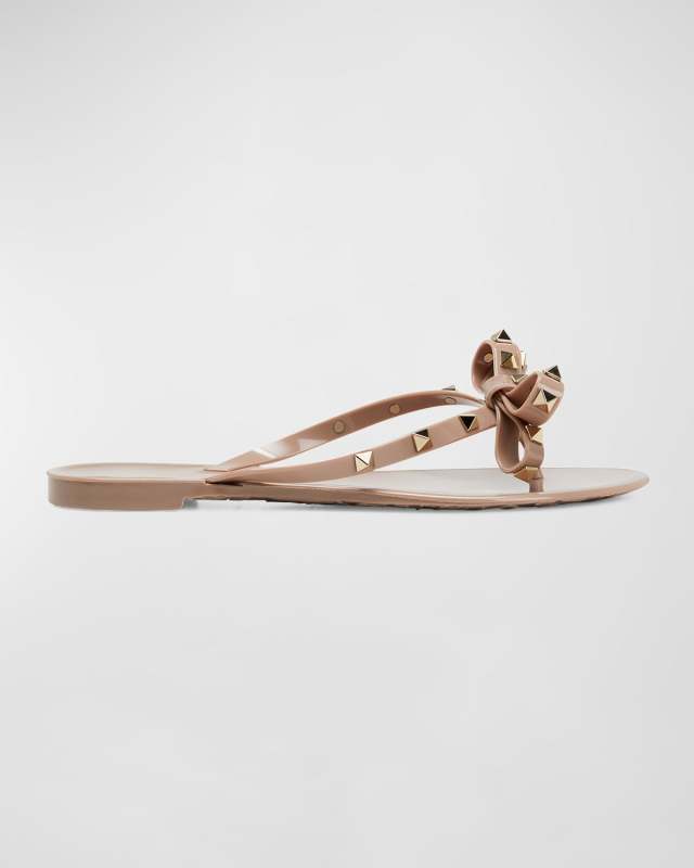 Rockstud PVC Flat Thong Sandals